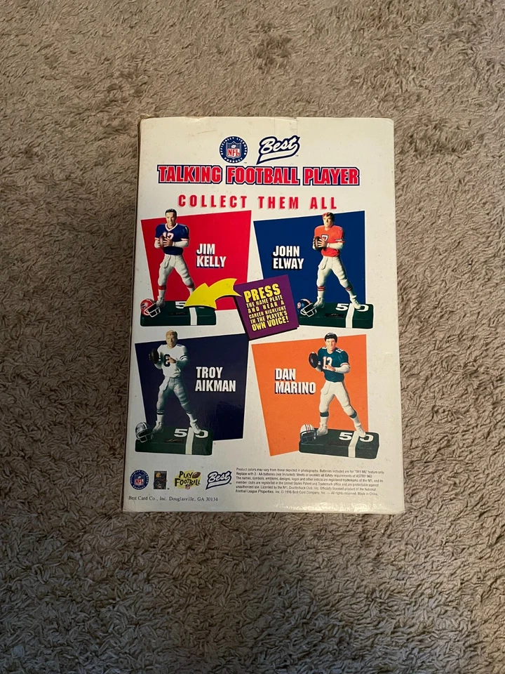 1996 年最佳会说话的足球运动员丹·马里诺全新带盒迈阿密海豚队名人堂 — 第 3/4 张图片