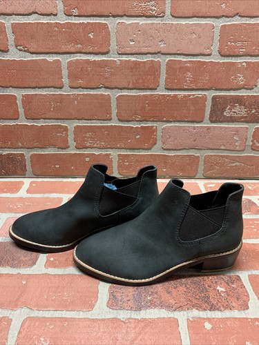 Shellys London Black Leather Pull On Block Heel Ankle Boots Women’s Size 7.5 - Picture 4 of 9