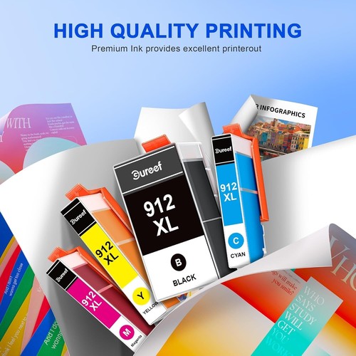912 XL 912XL Ink Cartridges Replacement for HP 912 XL Ink Cartridges Multipack - Picture 4 of 7