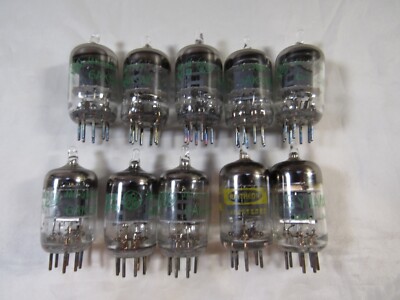 10 pcs. GE, Sylvania, Raytheon Vacuum Tubes 6AK5 / 6AK5W tested