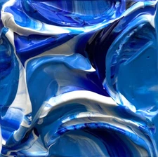 BLUE ROSE Acrylic Miniature Flower Painting Floral Art 2"x2" Julia Garcia NEW