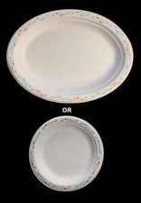 10 Chinet Premium White Plates With Vine Design. Quality Sturdy Molded Fiber USA