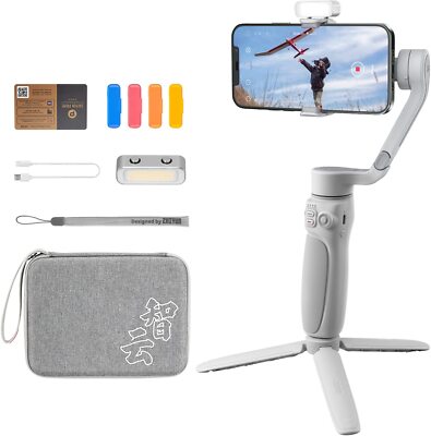 ZHIYUN Smooth Q4 COMBO Foldable 3-Axis Smartphone Gimbal stabilizer Fill Lights