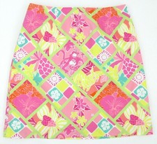 Vintage Lilly Pulitzer Skirt Sz 6 Diamond Head Patch Hula Monkey MINT 
