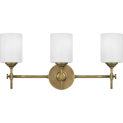 Aria 3-Light Bathroom Vanity Light in Weathered Brass - Picture 2 of 6