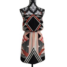 Women's Pink/Black/Cream Express Mini Dress W/ Adjustable Straps - XS