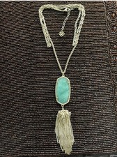 Kendra Scott “Rayne” Gold Plated Turquoise Magnesite Tassel Necklace