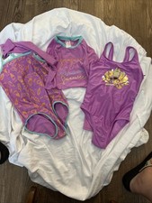 Lot of 3 Cat Jack Girls M 7/8 Purple Seashell Top Sequin One Piece Swimsuit NWT