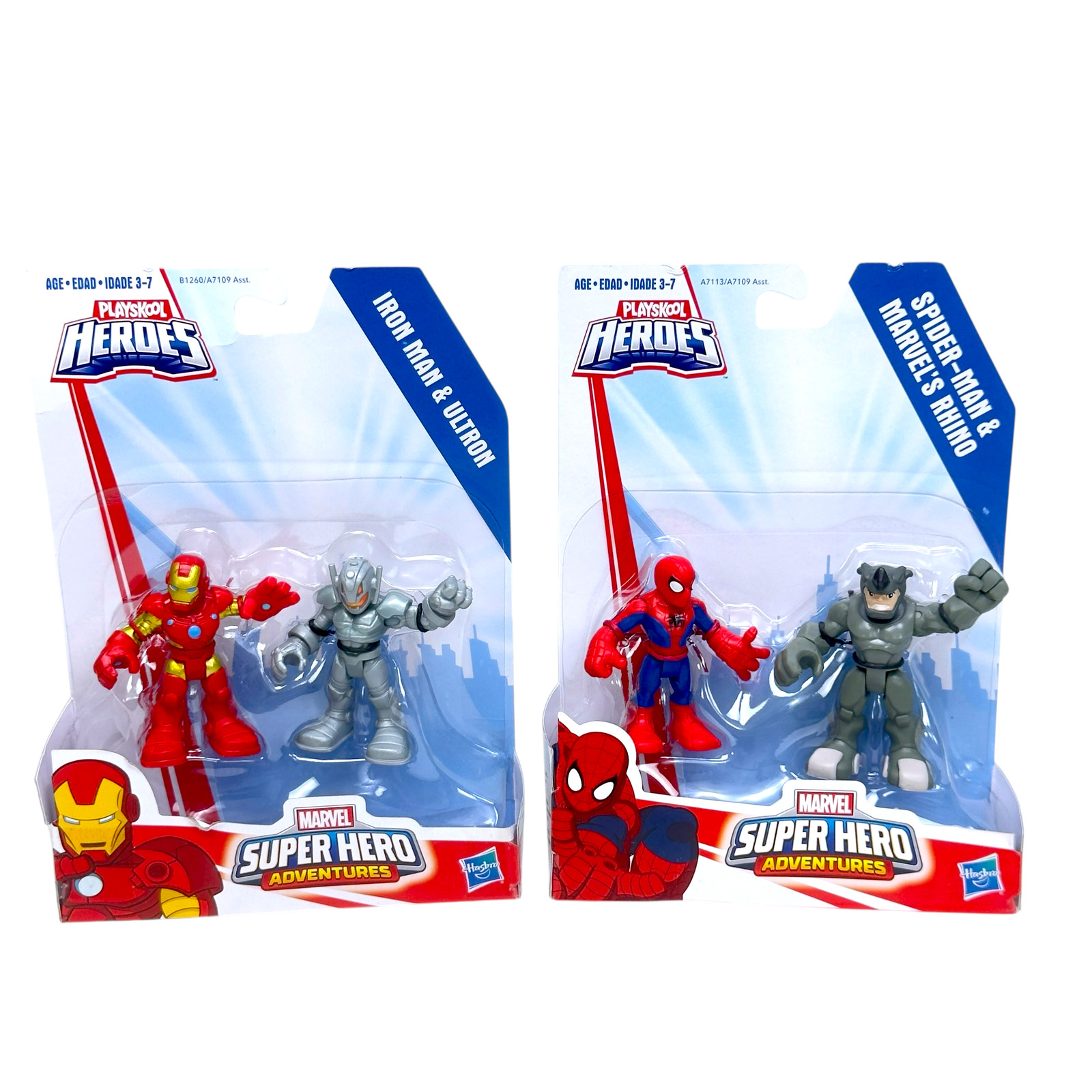 Playskool Marvel Superhero Spider Man Rhino Iron Man Ultron 