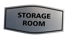  Fancy Storage Room Sign () - Medium 3.5 x 7" - Medium (1 Pack) Brushed Silver