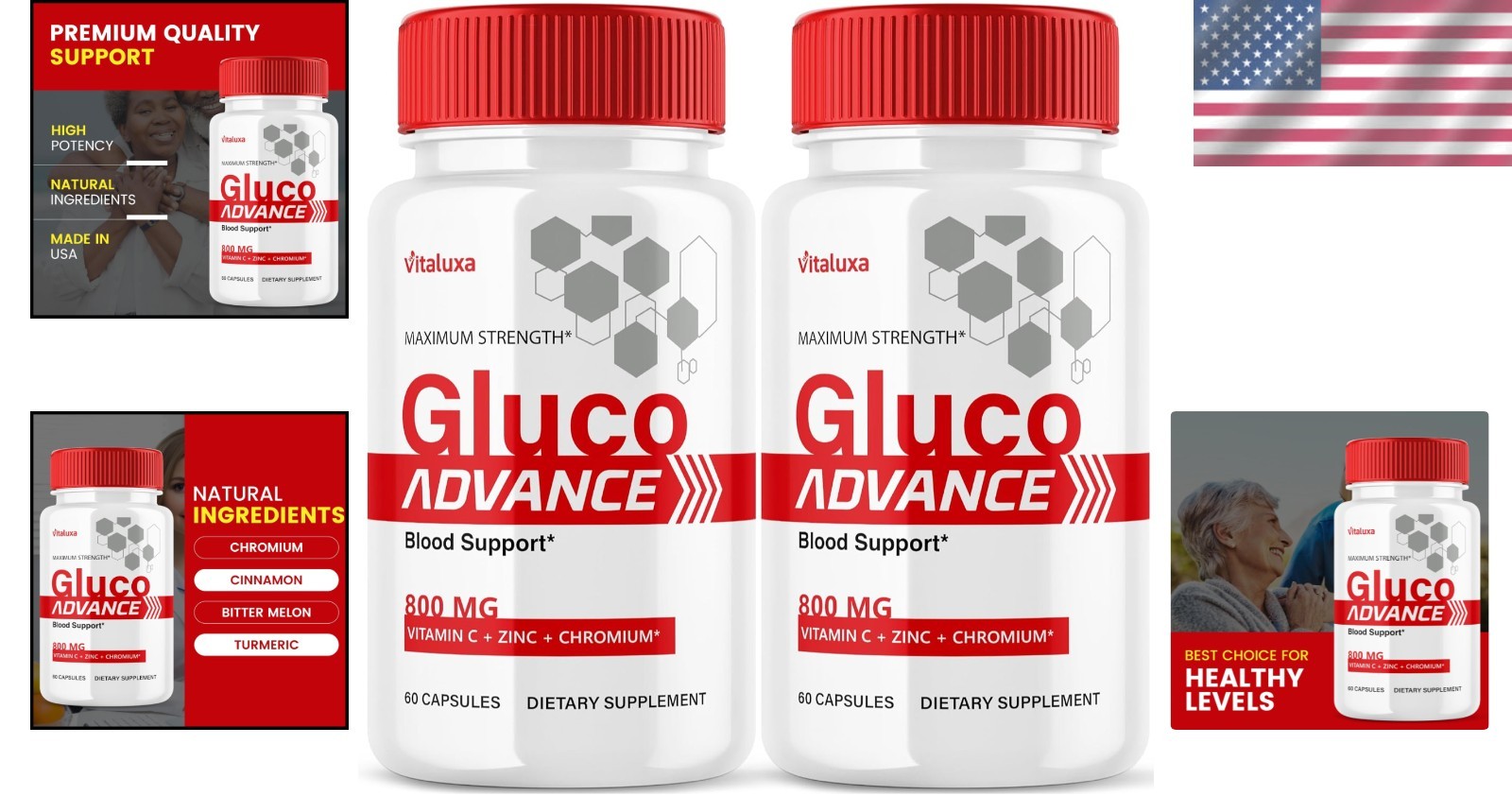 Gluco Advance: 2-Pack Capsules for Blood Sugar Balance & Joint Health Essentials thumbnail 2
