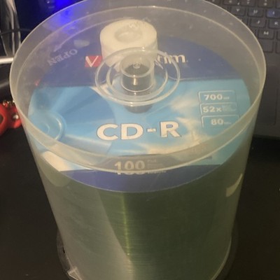 Verbatim CD-R Discs, 700mb/80min 52x, Spindle, Silver, 100/pack 94554 New Sealed
