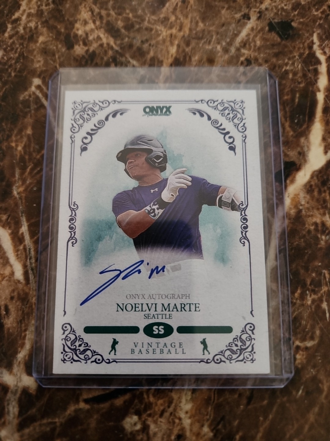 2022 Onyx Vintage Autographs Noelvi Marte #VANM Blue Ink