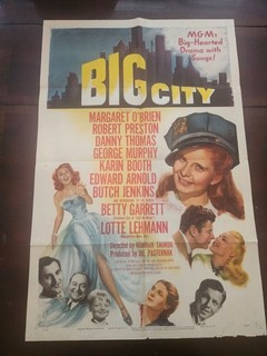 1948 BIG CITY Original One Sheet Poster 27x41 Margaret O'Brien NYC MUSICAL