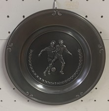 Zinnteller Wandteller Motiv Fu&szlig;ball