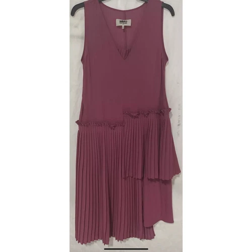 Abito donna MM6 Maison Margiela PARIS rosa caldo asimmetrico plissettato taglia 40