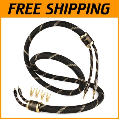 Premium Audiophile Speaker Cable for Home Theater - Gold-Plated & Dual Shield