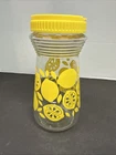 Vintage Anchor Hocking Glass Lemon Juice Carafe Pitcher With Yellow Flip Top Lid