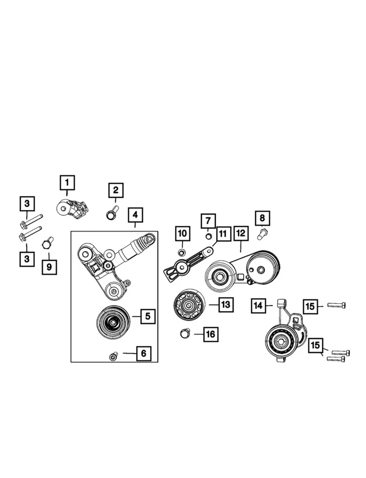 Polea tensora Mopar genuina 68518700AA 2020-2025 3,6 L RAM 1500 JEEP WRANGLER Foto 4 de 4