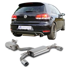 FOX Sportauspuffanlage ab Kat je 1x90mm mit Absorber GTI-Optik für VW Golf 6