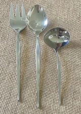 Towle SHAPE Pattern 18/8 Stainless Serving Set Ladle With Serving Fork & Spoon