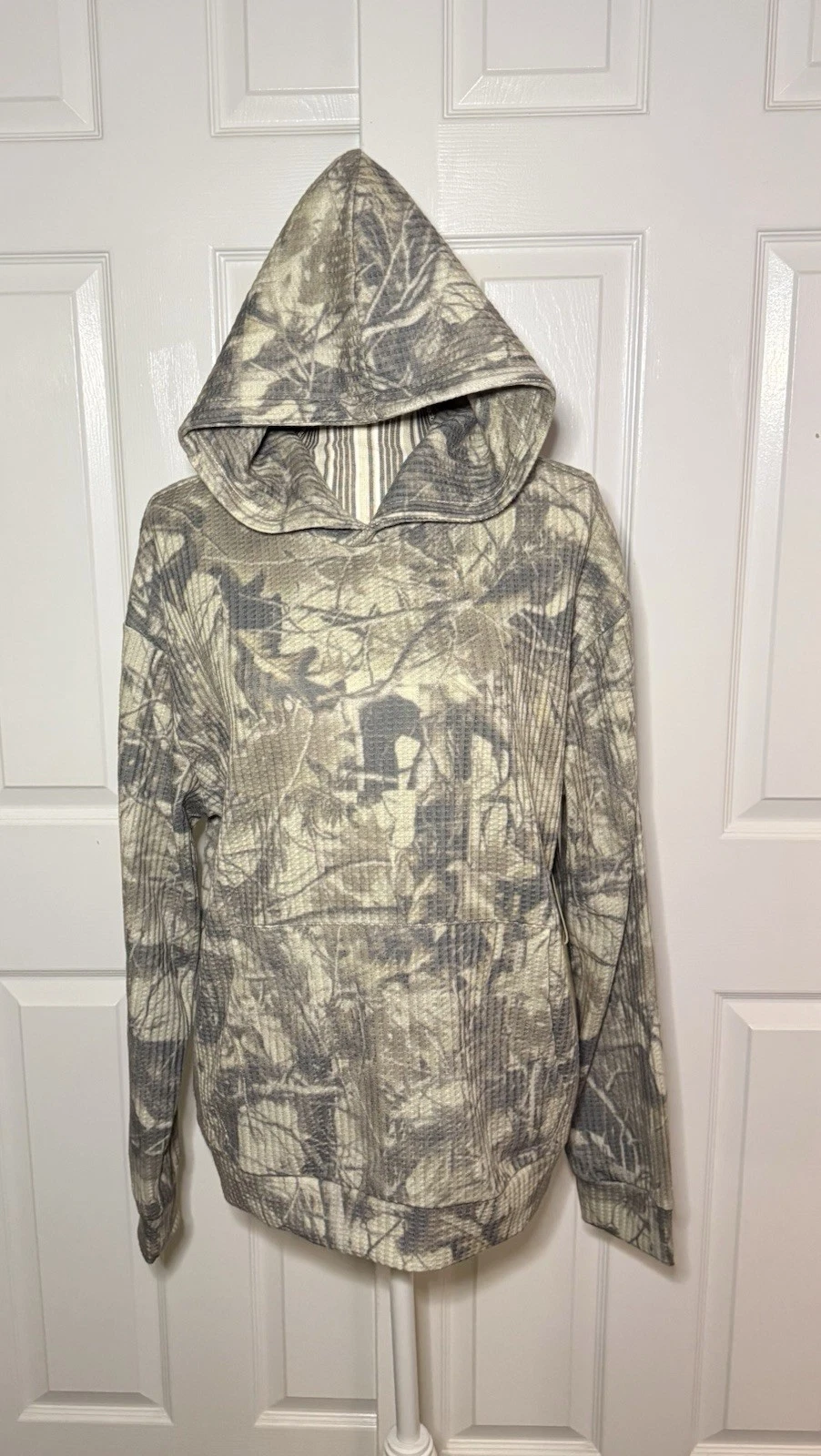 Negative Space Camo Hoodie Waffle Knit Pullover Men’s Size S