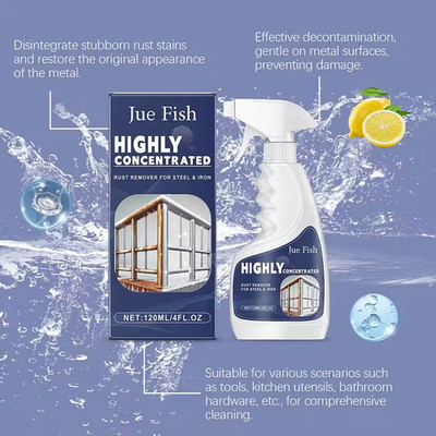Industrial Rust Remover 120ml Highly Concentrated Fast Acting Steel Iron Cleaner