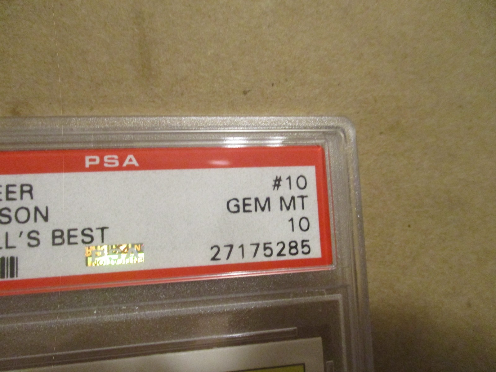 1986 FLEER BASEBALL'S BEST KIRK GIBSON #10 PSA 10 GEM MINT POP 18 DETROIT TIGERS view 4