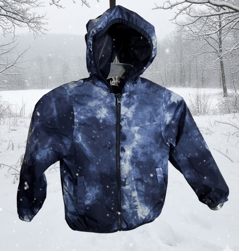 LANDS’ END Kids ' Waterproof Hooded Packable Rain Jacket XS 4-5