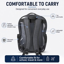 Large Transparent Travel Backpack Clear PVC Sightseeing Bag Pockets