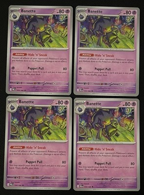 4x Banette 034/084 ME05: Pitch Black Pokemon TCG Playset x4 NM