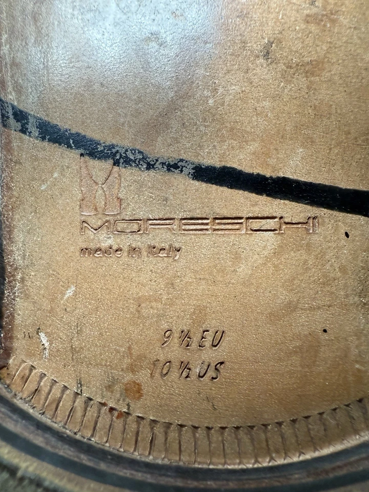 Moreschi Luxury Italian Peccary Calf Cap-Toe Oxford Brogue Shoes Exotic Sz 10.5 - Image 4 of 4