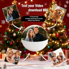 Custom 3D Crystal Ball Memory Orb Personalized Video Ornament Christmas Gift