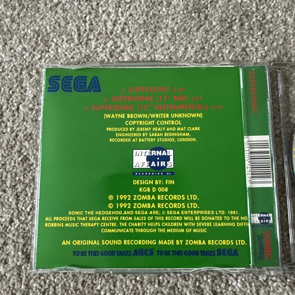 H.W.A FT. Sonic The Hedgehog - Supersonic (CD, 1992) 3 TRK Single Music CD Rare - Image 3 of 4