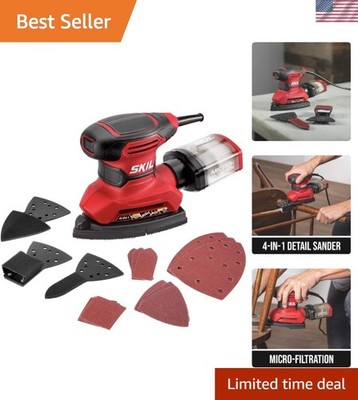 Corded Multi-Function Detail Sander with Micro-Filter Dust Box 3 Additional A...