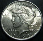 1924 Peace Dollar - Coin Has Been Very Lightly Circulated