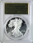 2016 W Proof American Silver Eagle Gold Foil Label First Day PCGS PR70 DCAM