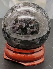 1.32" Indigo Gabbro Mystic Merlinite Blizzard Stone Crystal Sphere Orb Ball