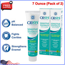 CloSYS Fluoride Toothpaste, Gentle Mint, Whitening Enamel, 7 Ounce 2 Pack