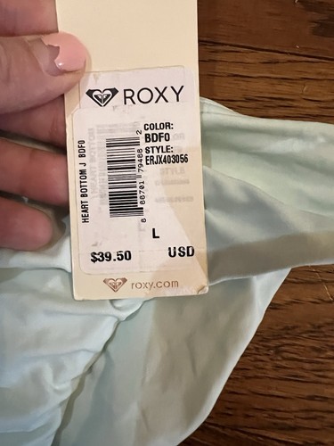 Roxy Bikini Schiuma di Mare Verde Taglia Large Nuovo con etichette Spiaggia Vacanza Resort Nuoto - Foto 4 di 5