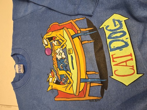 Nickelodeon Cat-Dog Cartoon Series Sweatshirt Vintage 90 's Freeze Youth L - Picture 4 of 9