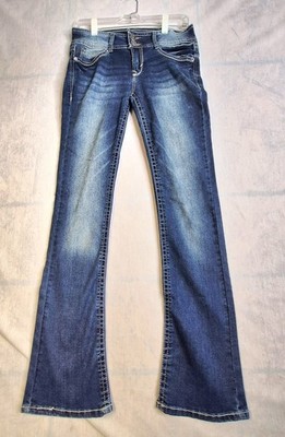 Wallflower Jeans  Curvy Fit Blue Denim Bootcut Stretch Womens Size 3 Flap Pocket
