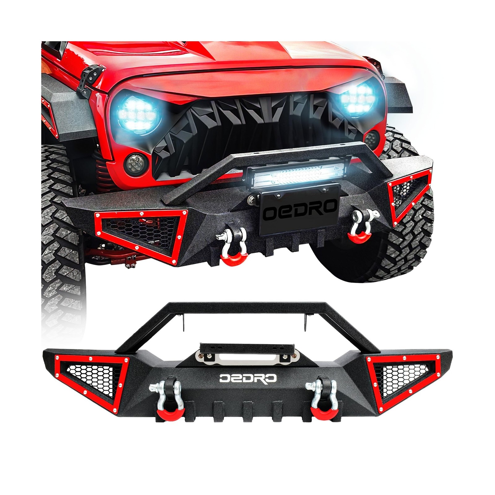 Front Bumper with Winch Plate for Jeep Wrangler JK JLU Gladiator JT 2007-2025