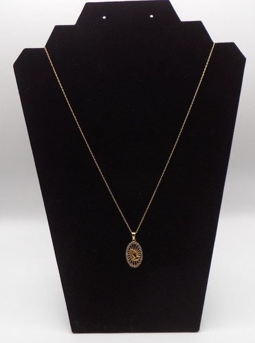 NWT Brilliance 18K Gold Over Sterling Silver Praying Hands Pendant Necklace 18"