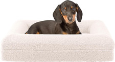 Orthopedic Dog Bed - 26In Small Dog Bed with Supportive Bolster, Nonslip Bottom,