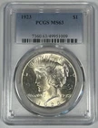 1923 Peace Silver $1 Dollar Coin PCGS MS 63