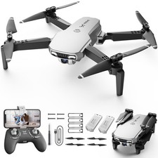 NEHEME Drones for Kids with Camera - Remote Control Helicopter Toys Silver 