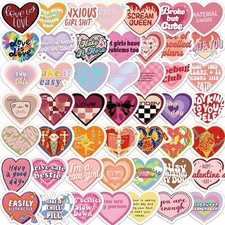 50Pcs Random Love Heart Vinyl Waterproof Stickers