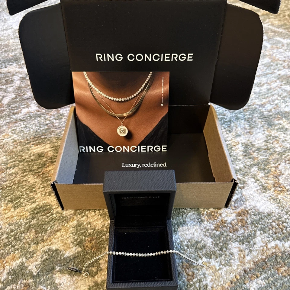 Anillo Concierge Mini Bisel Diamante Tenis Brazalete 14K Amarillo - ¡Nuevo con Etiquetas! Foto 3 de 4