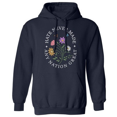 Hate Never Made Any Nation Great - Resist Floral Unisex Hooded Sweatshirt